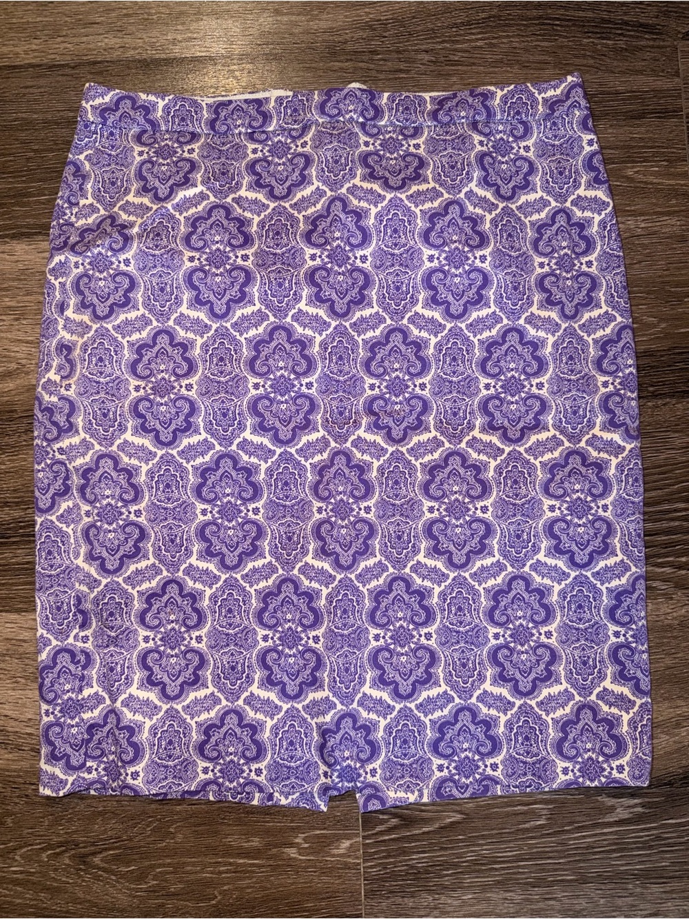 J. Crew Lavender Purple Floral Medallion Pencil Skirt